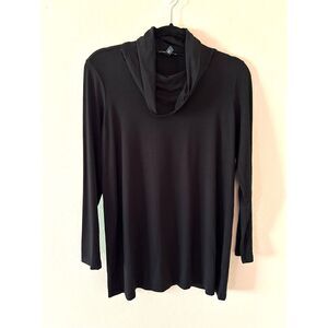 Eileen Fisher Shirt Black Women's‎ MP Turtleneck tunic minimalist quiet luxery